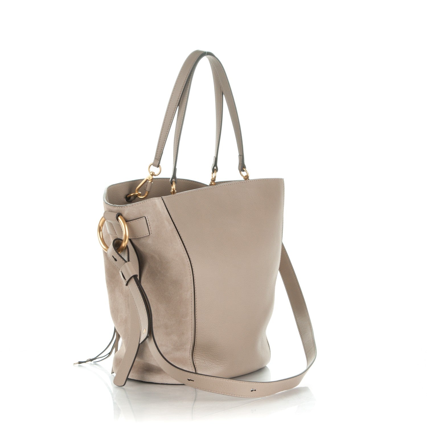 Chloe Smooth Suede Calfskin Medium Myer Double Carry Bag Motty Grey 3 of 7
