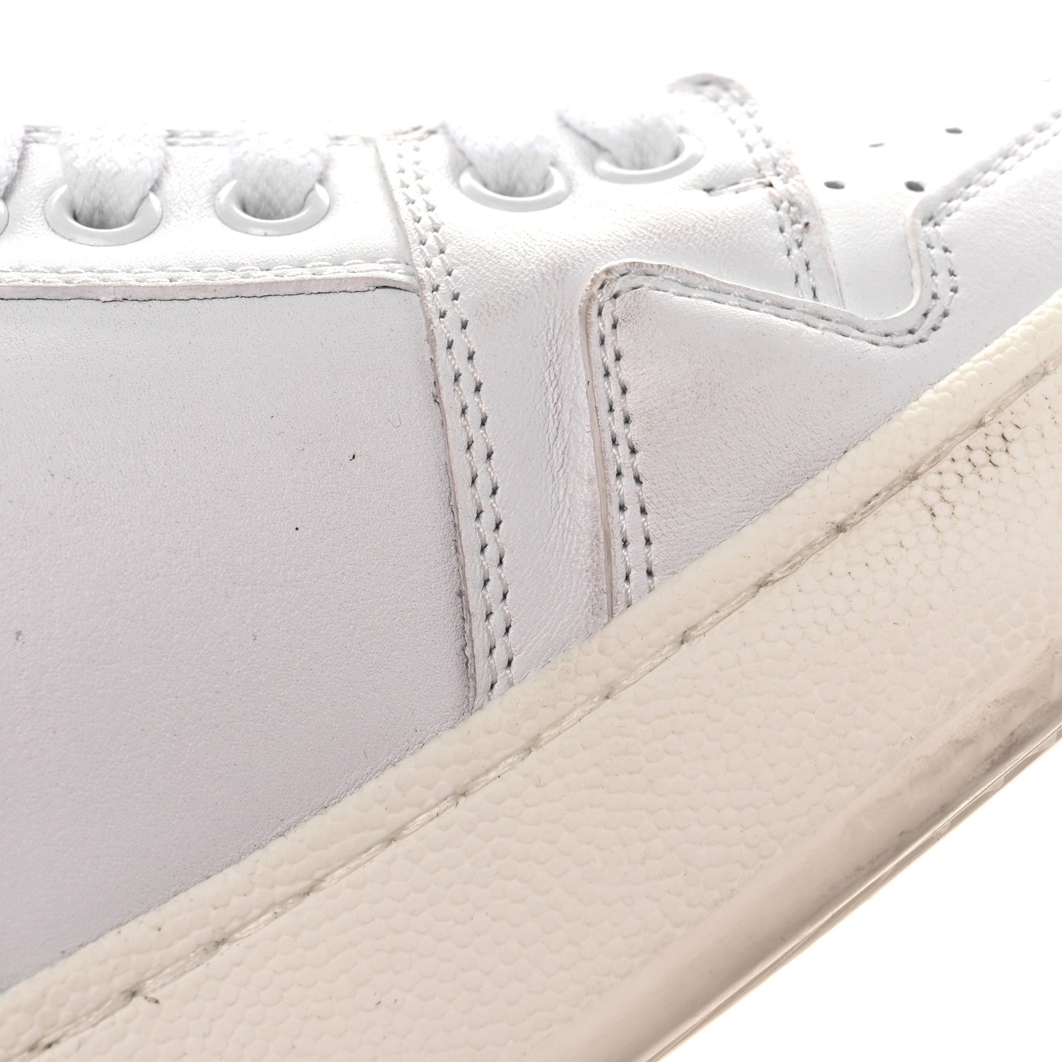 Saint Laurent Calfskin Lax Mid Top Sneakers 39 White 11 of 16
