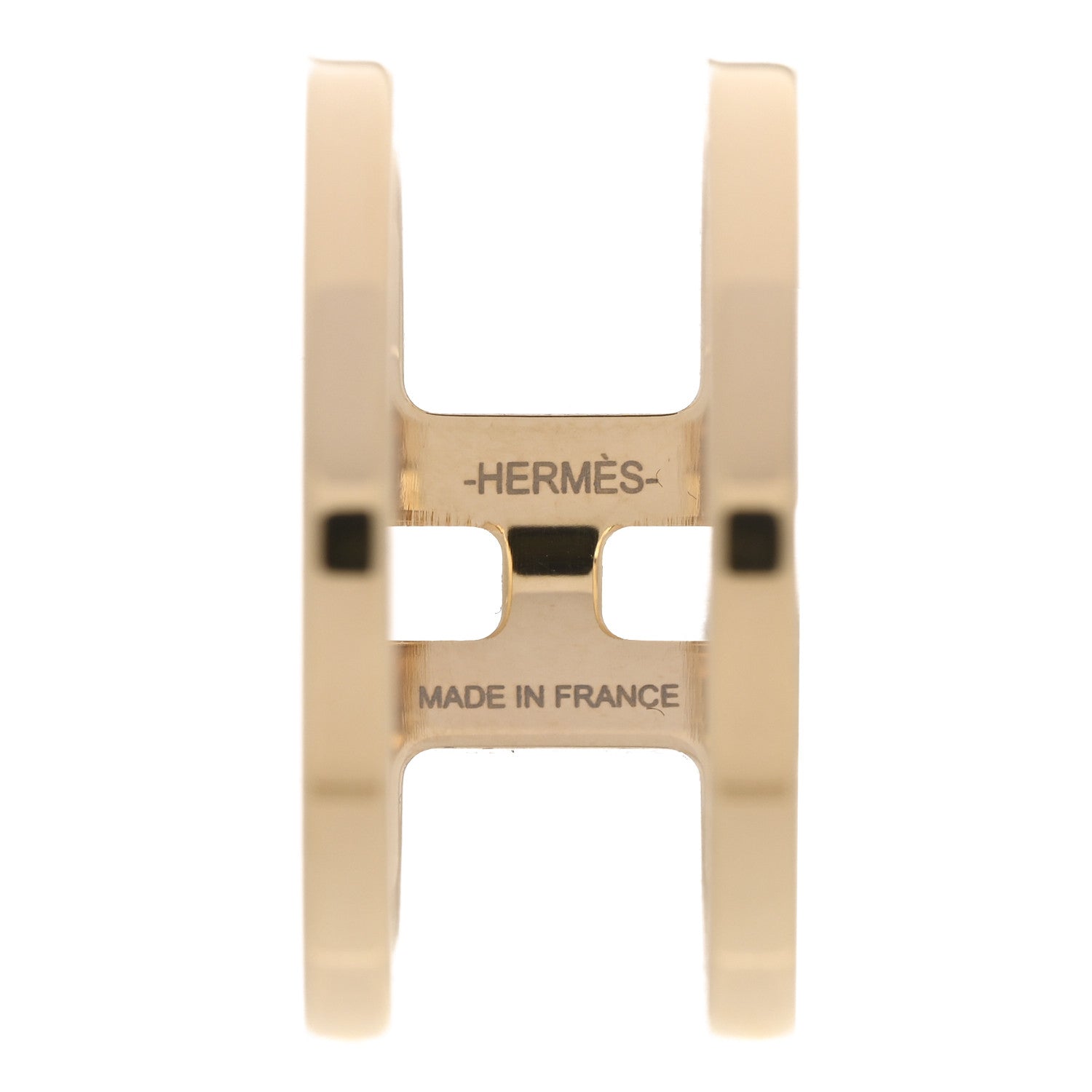 Hermes Permabrass H En Rond Scarf Ring Gold White 3 of 4