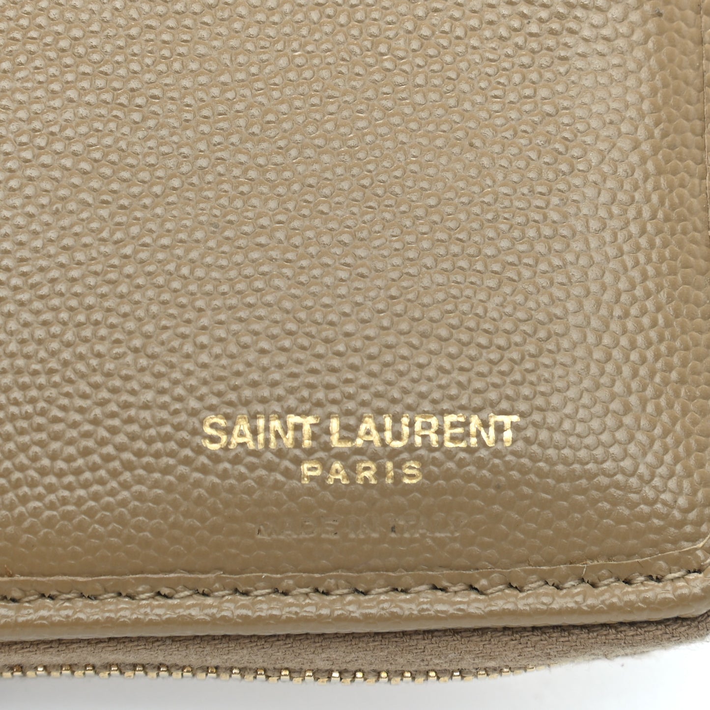 Grain De Poudre Matelasse Chevron Monogram Compact Zip Around Wallet Dark Latte