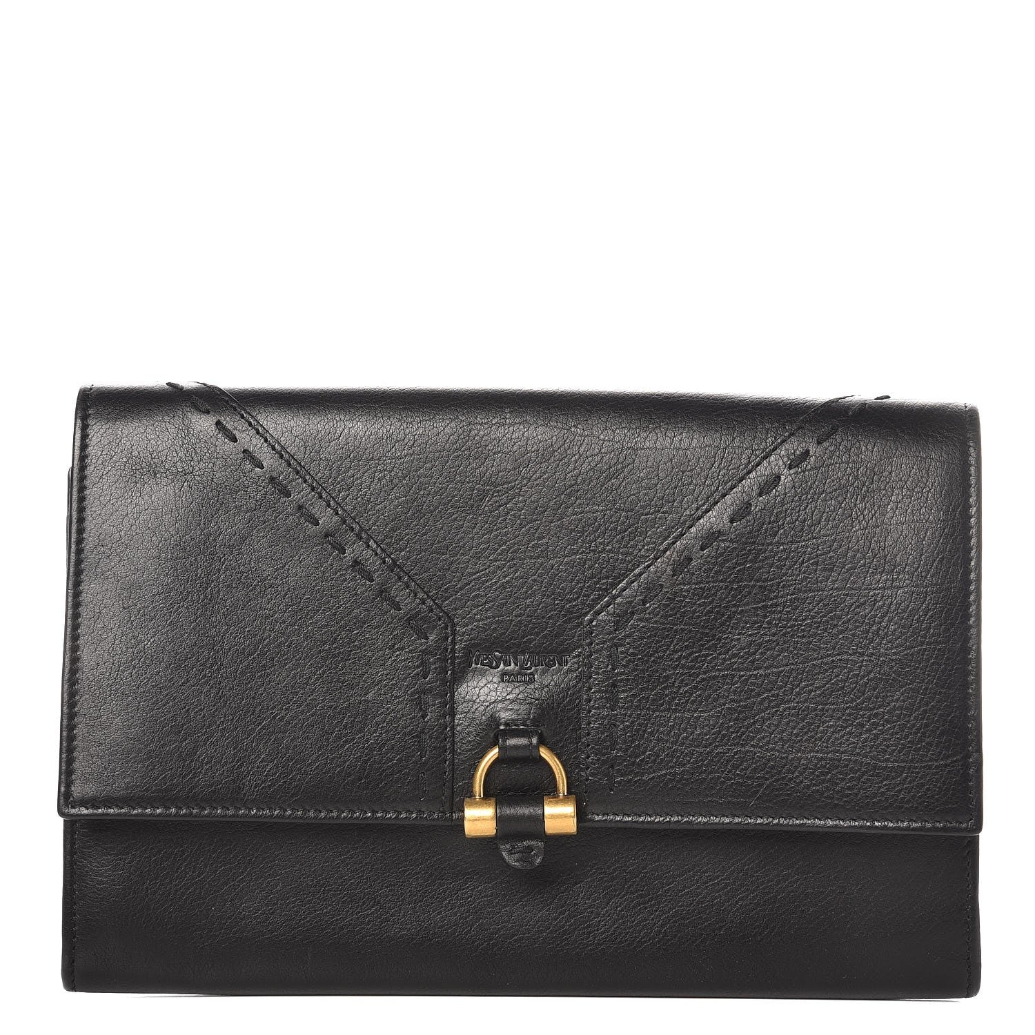 Saint Laurent Calfskin Muse Zip Clutch Black 1 of 7
