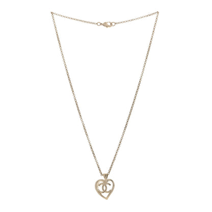 Chanel Metal CC Heart Coco Pendant Necklace Gold 2 of 3