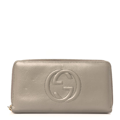 Gucci Calfskin Soho Zip Around Wallet Gray 1 of 6