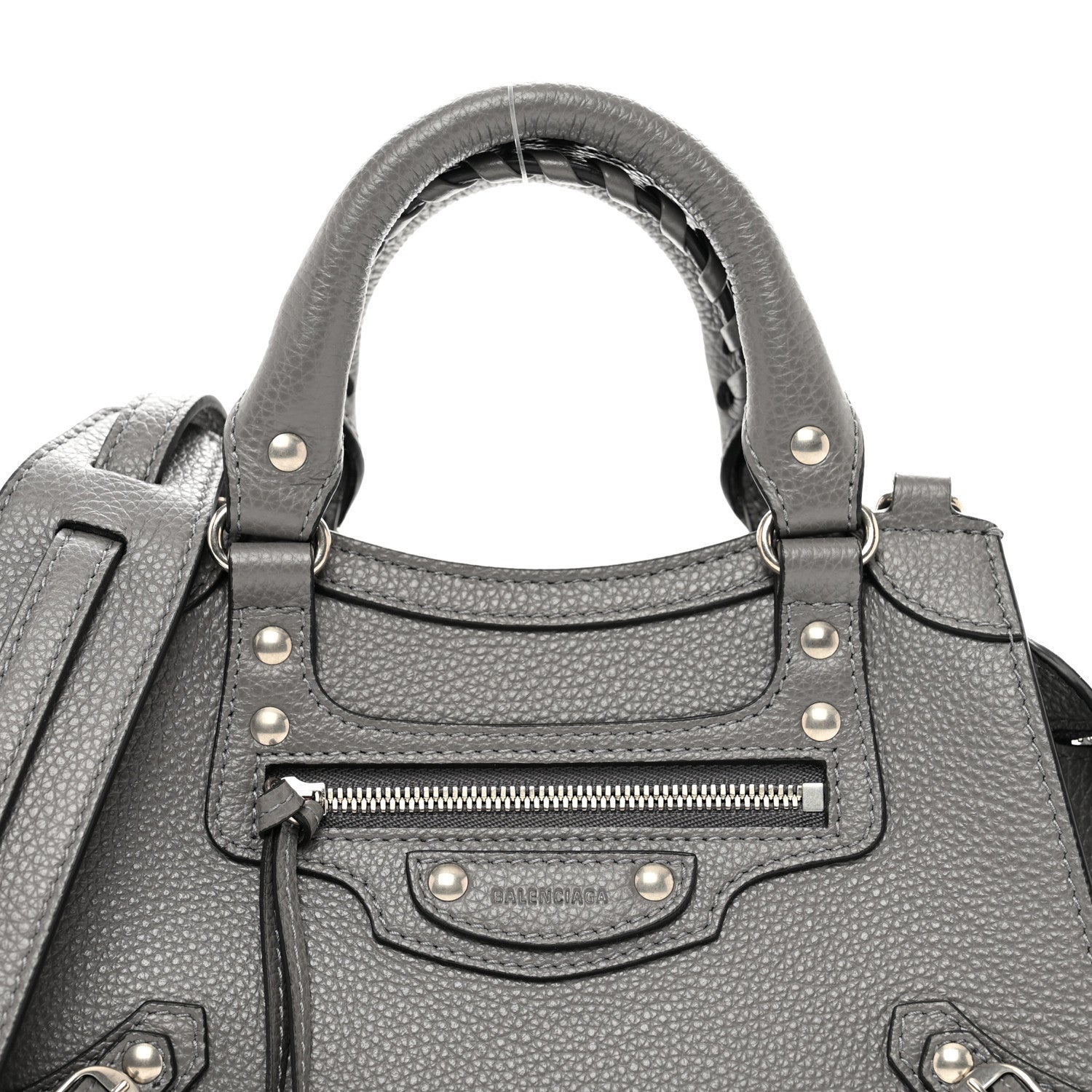 Balenciaga Grained Calfskin Neo Classic Silver Hardware Mini City Dark Grey 5 of 10