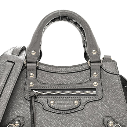 Balenciaga Grained Calfskin Neo Classic Silver Hardware Mini City Dark Grey 5 of 10