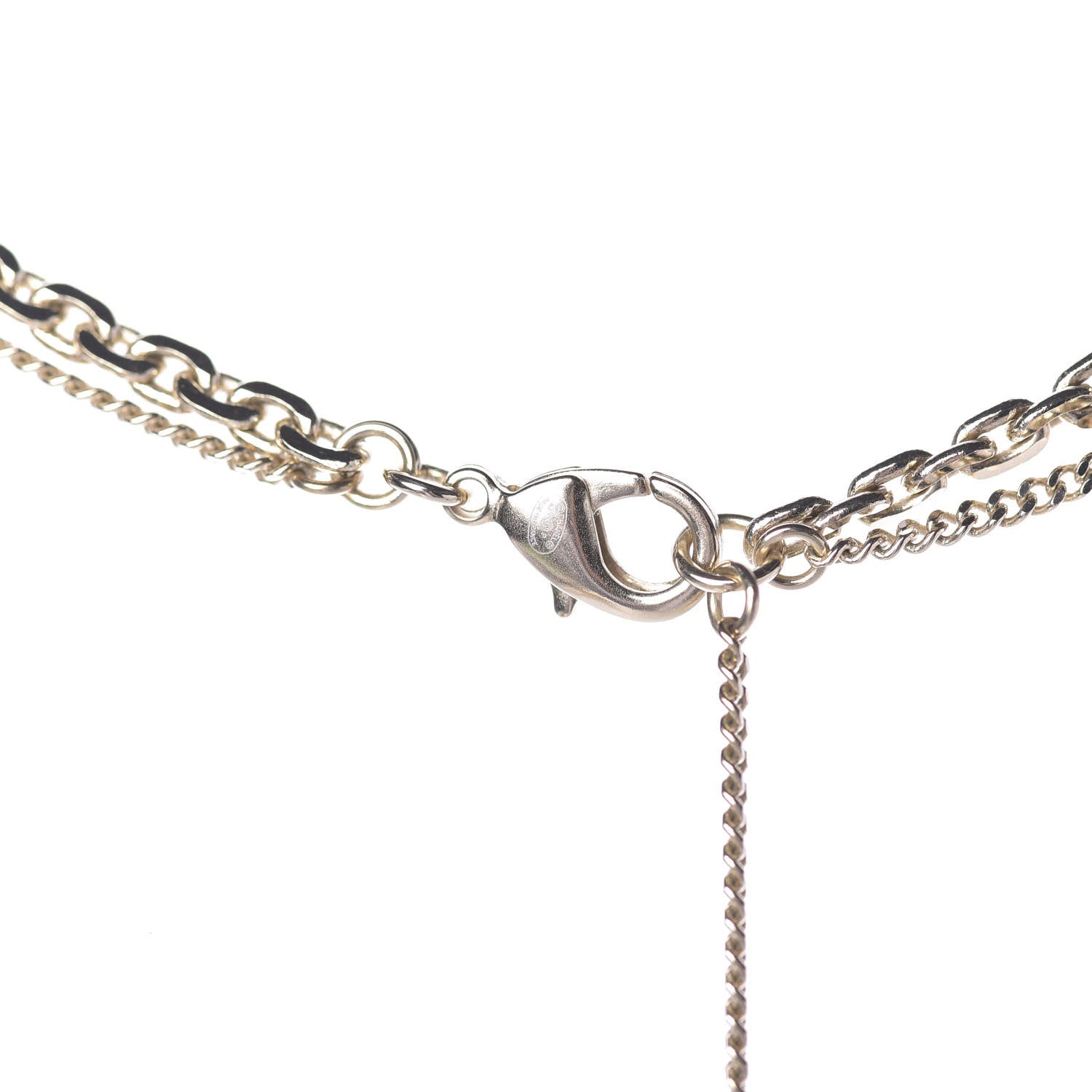 Chanel Crystal CC Multi Strand Chain Necklace Gold 6 of 8