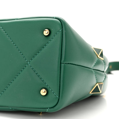 Valentino Garavani Nappa Enamel Small Roman Stud The Handle Bag Jungle 9 of 9