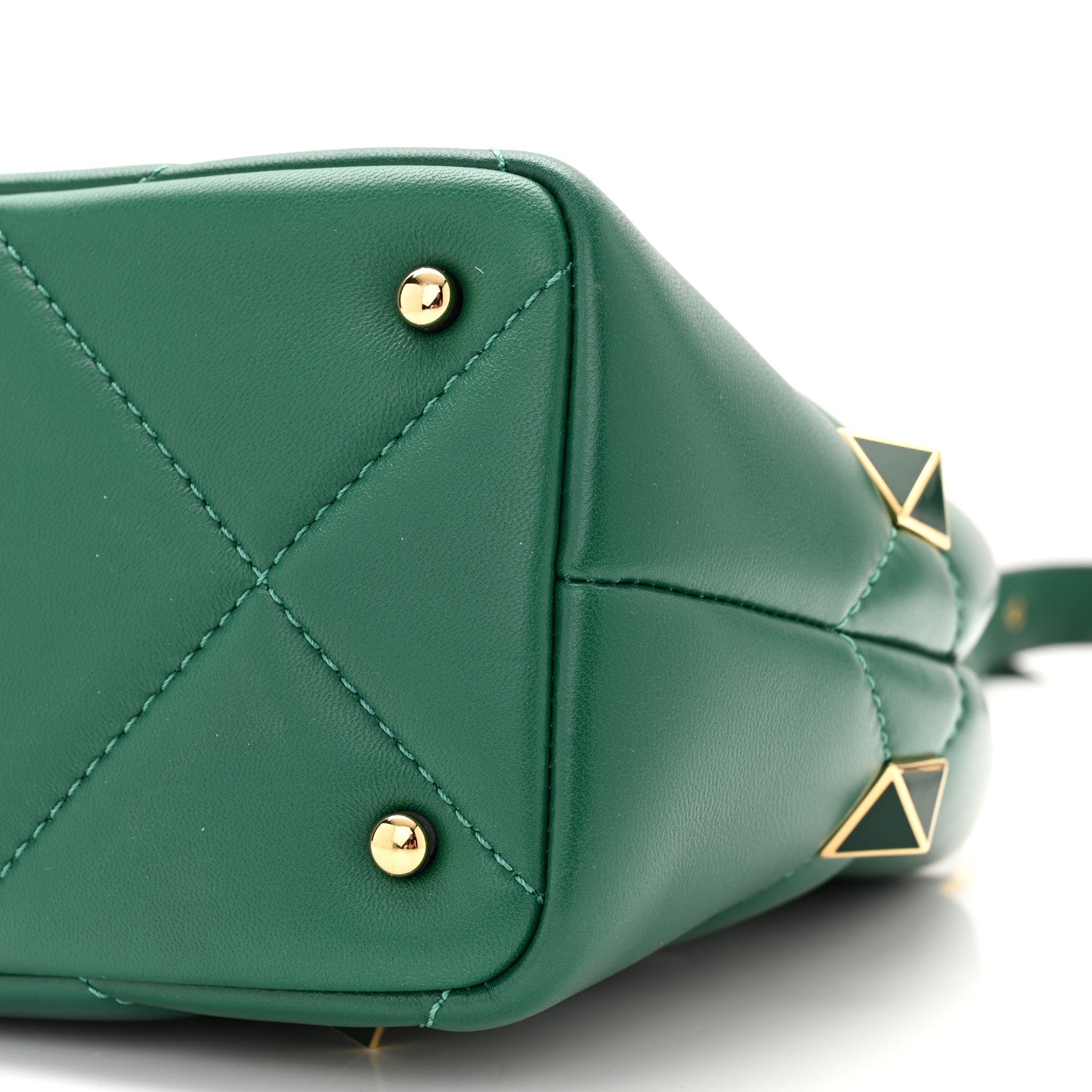 Valentino Garavani Nappa Enamel Small Roman Stud The Handle Bag Jungle 9 of 9