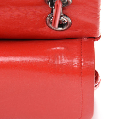 Chanel Patent Distressed Calfskin Quilted 2.55 Reissue 225 Flap Red 10 of 11