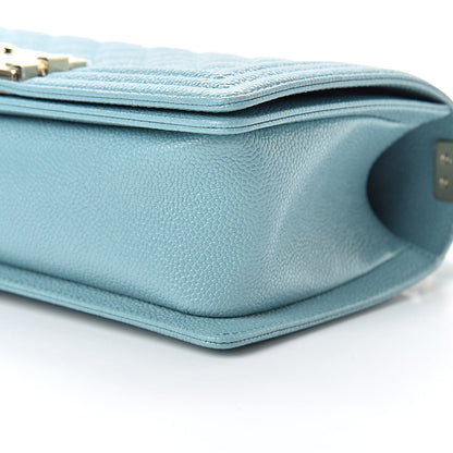 Chanel Caviar Quilted Medium Boy Flap Light Blue 10 of 11