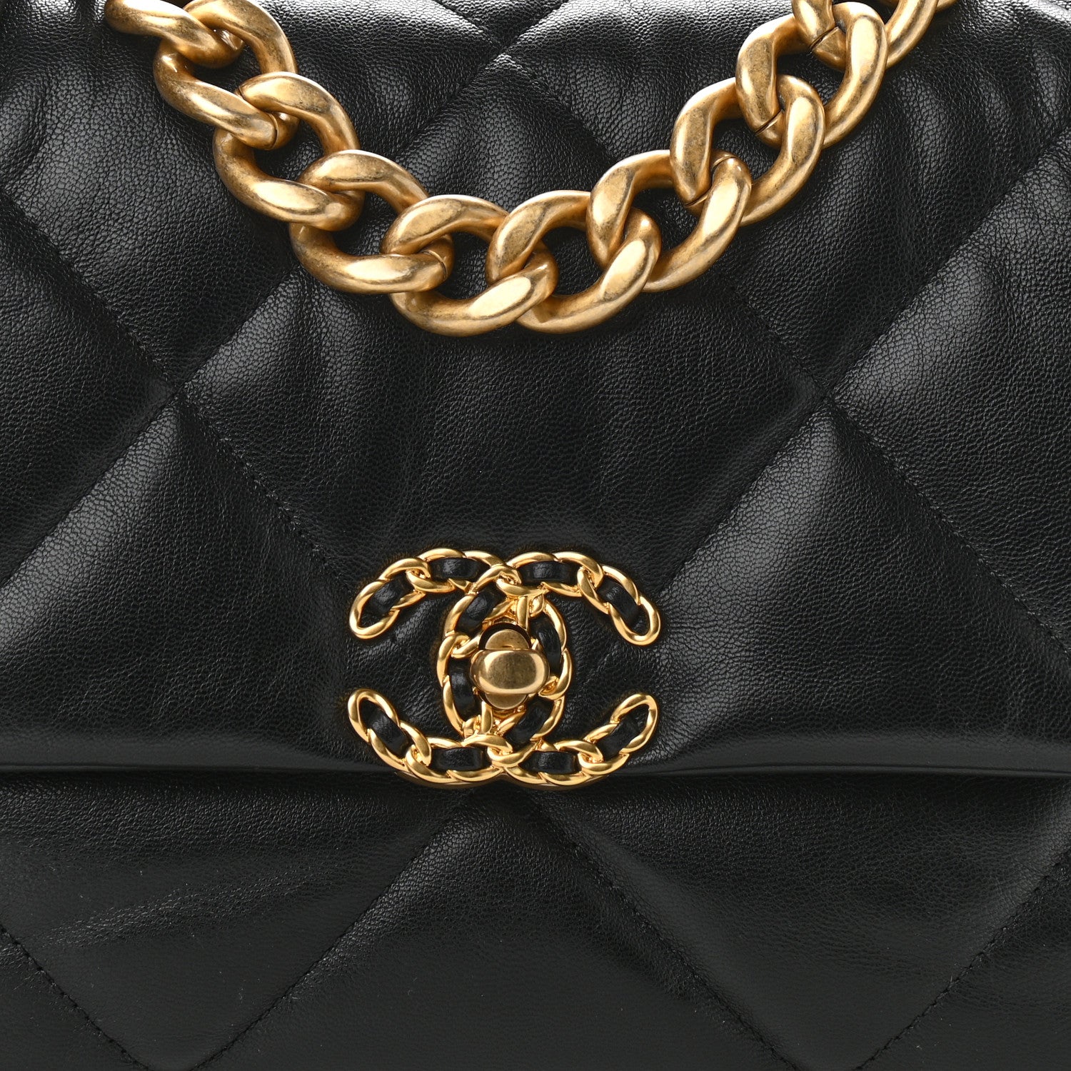 Chanel Goatskin Quilted Large Chanel 19 Flap Black 7 of 10