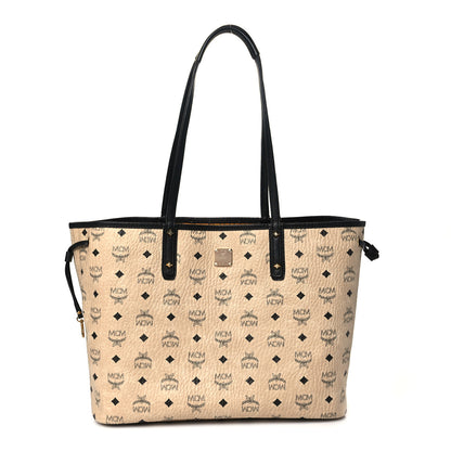 MCM Visetos Medium Liz Reversible Shopper Tote Beige 3 of 19