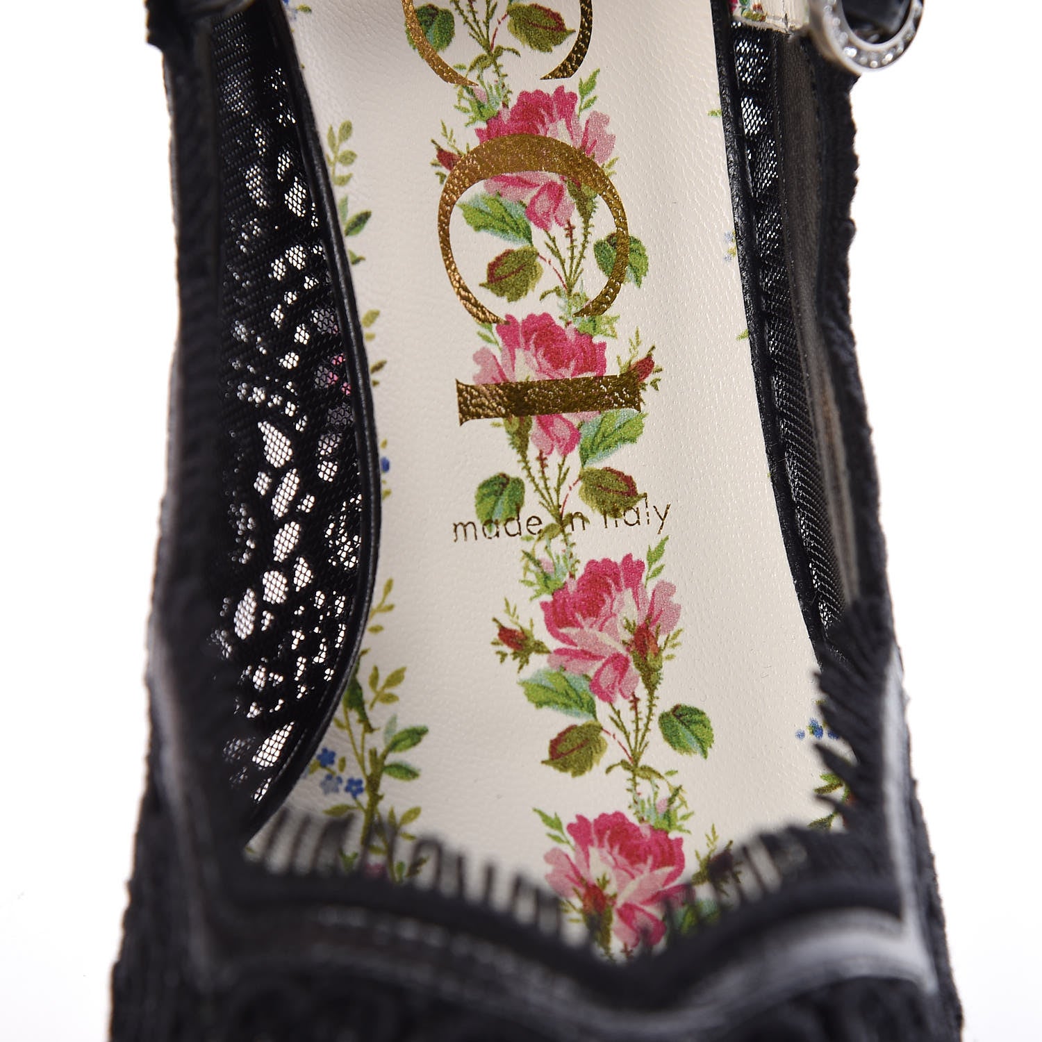 Gucci Lace Pizzo Venice Pumps 39 Black 8 of 9