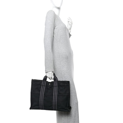 Hermes Canvas Herline MM Tote Black 2 of 12