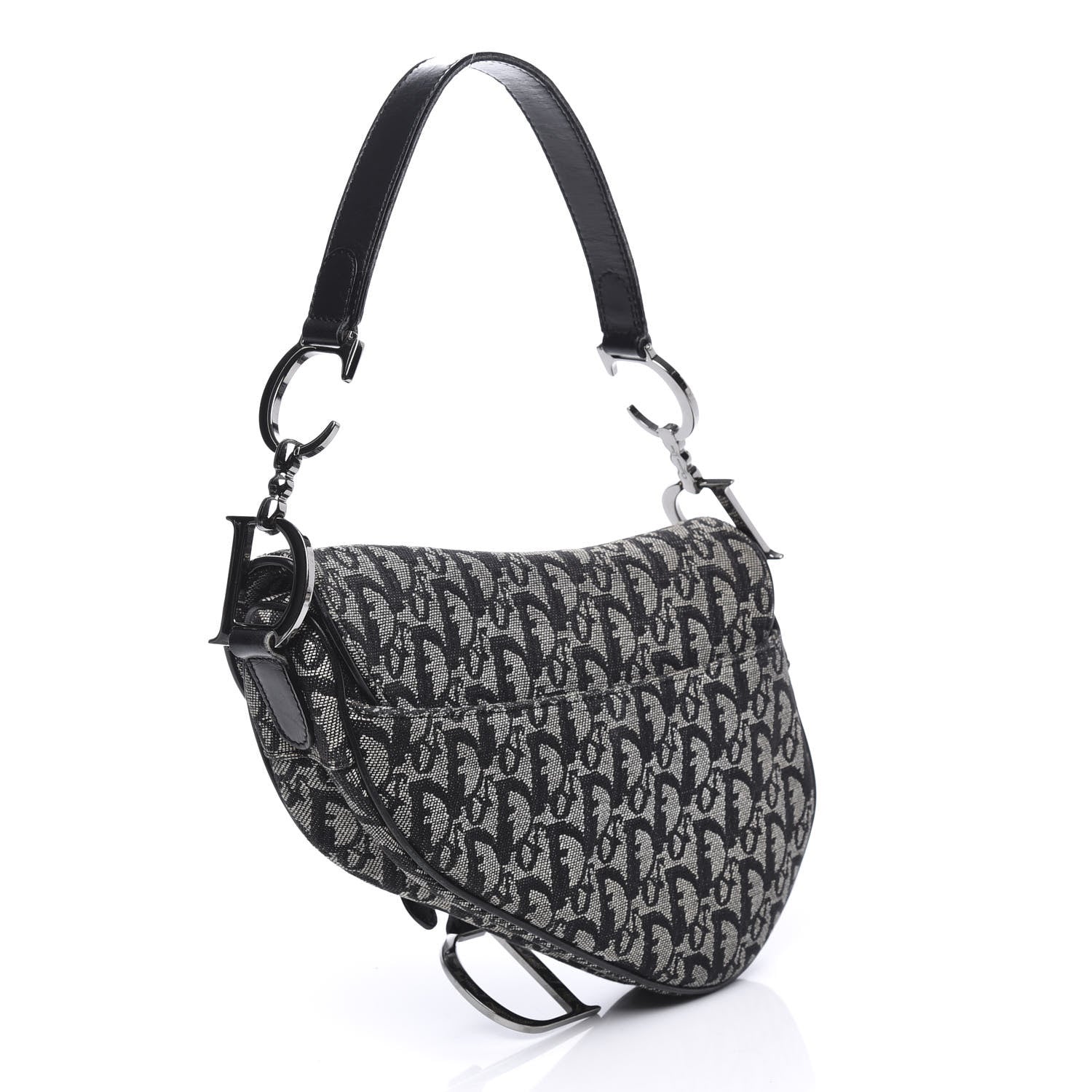 Christian Dior Monogram Saddle Bag Black 2 of 9