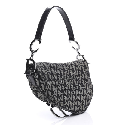 Christian Dior Monogram Saddle Bag Black 2 of 9