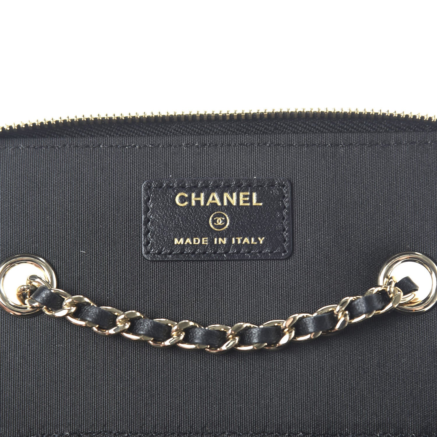 Chanel Raffia Jute Striped Small Vanity Case With Chain Black Beige 8 of 11