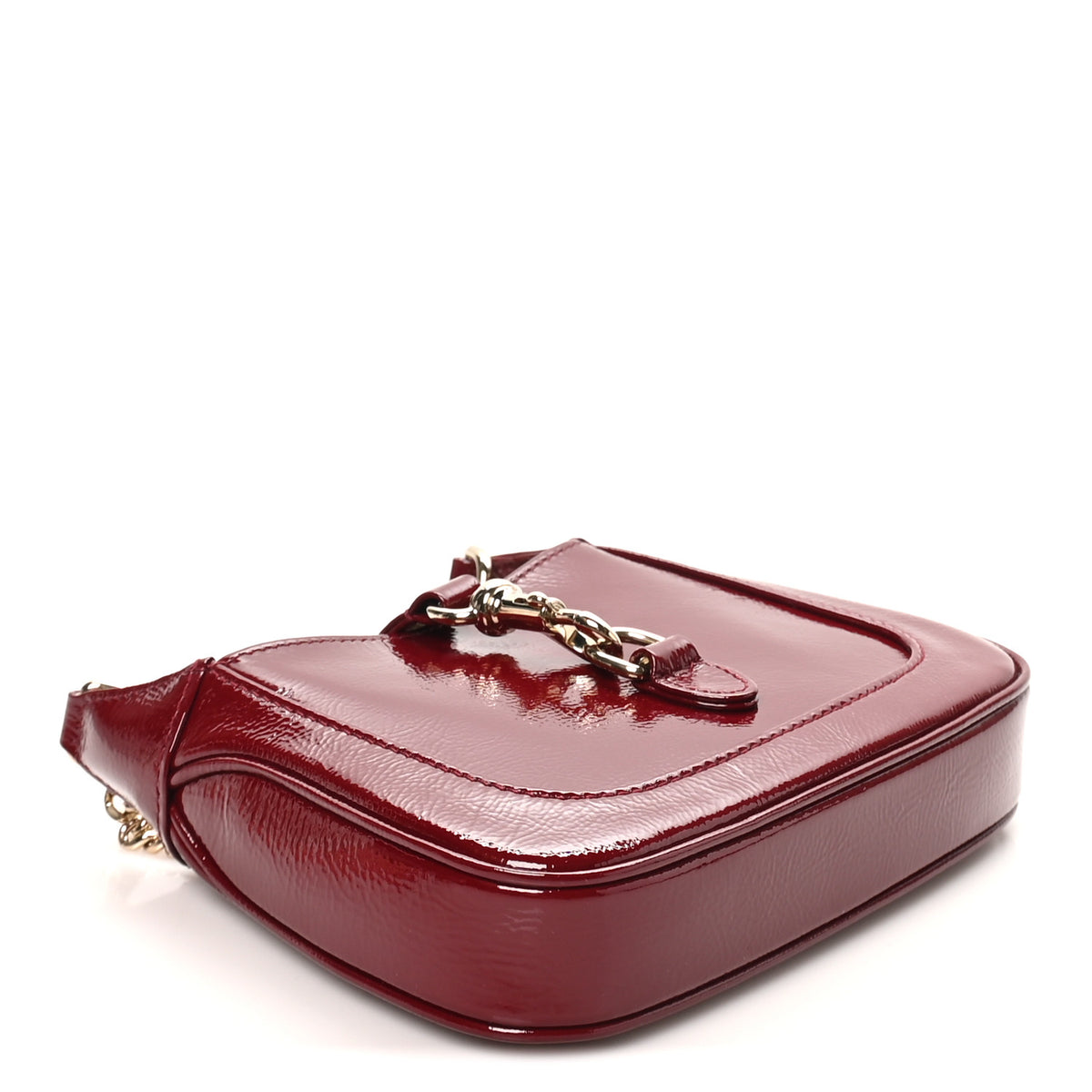 Gucci Crinkled Patent Mini Jackie Notte Bag Rosso Ancora Red 3 of 8