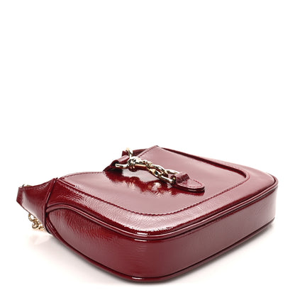 Gucci Crinkled Patent Mini Jackie Notte Bag Rosso Ancora Red 3 of 8