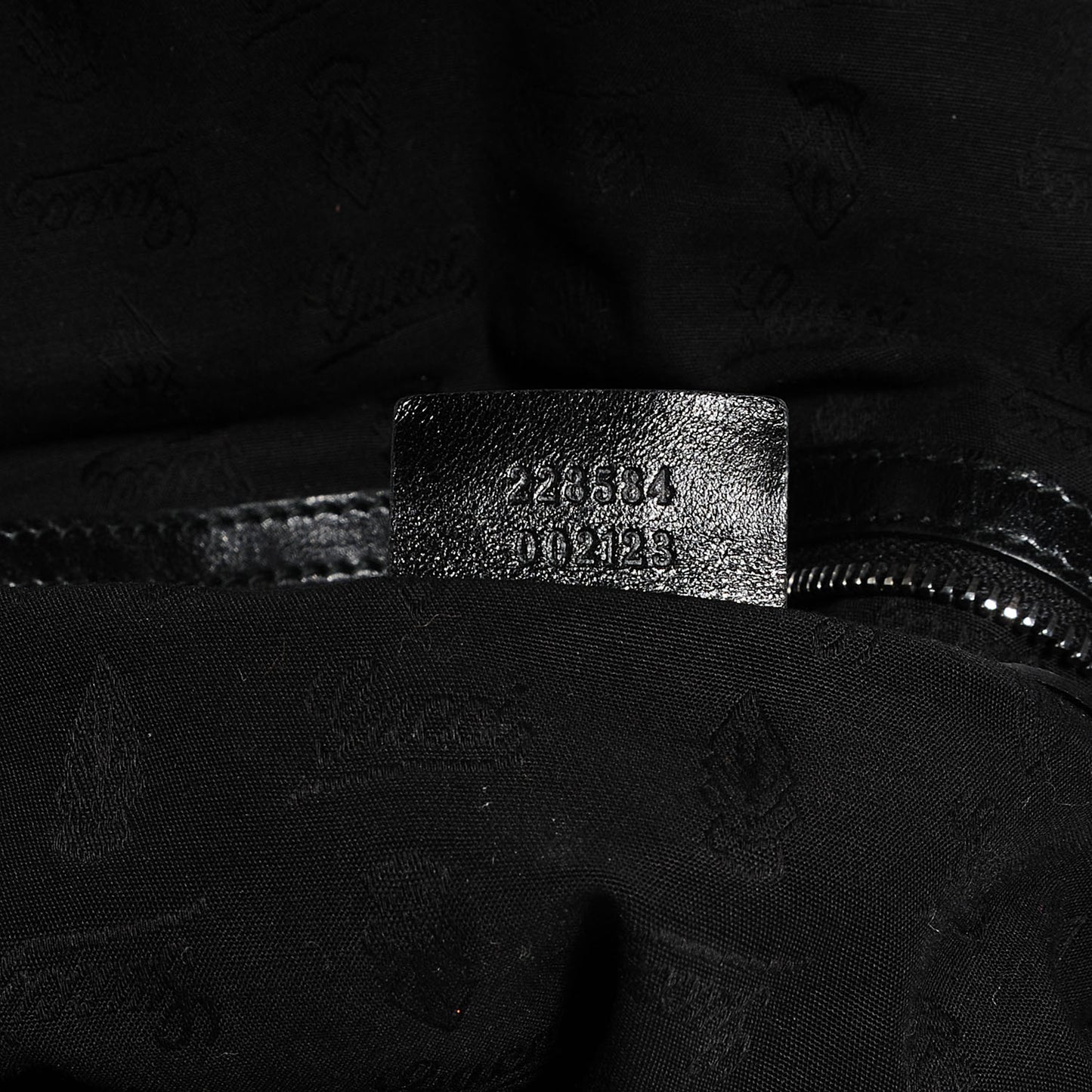 Iridescent Patent Medium Icon Bit Shoulder Bag Black