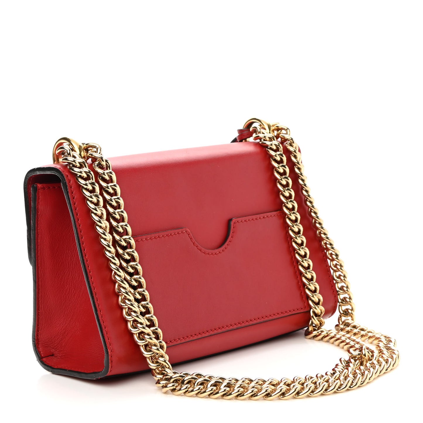 Calfskin Small Padlock Shoulder Bag Hibiscus Red