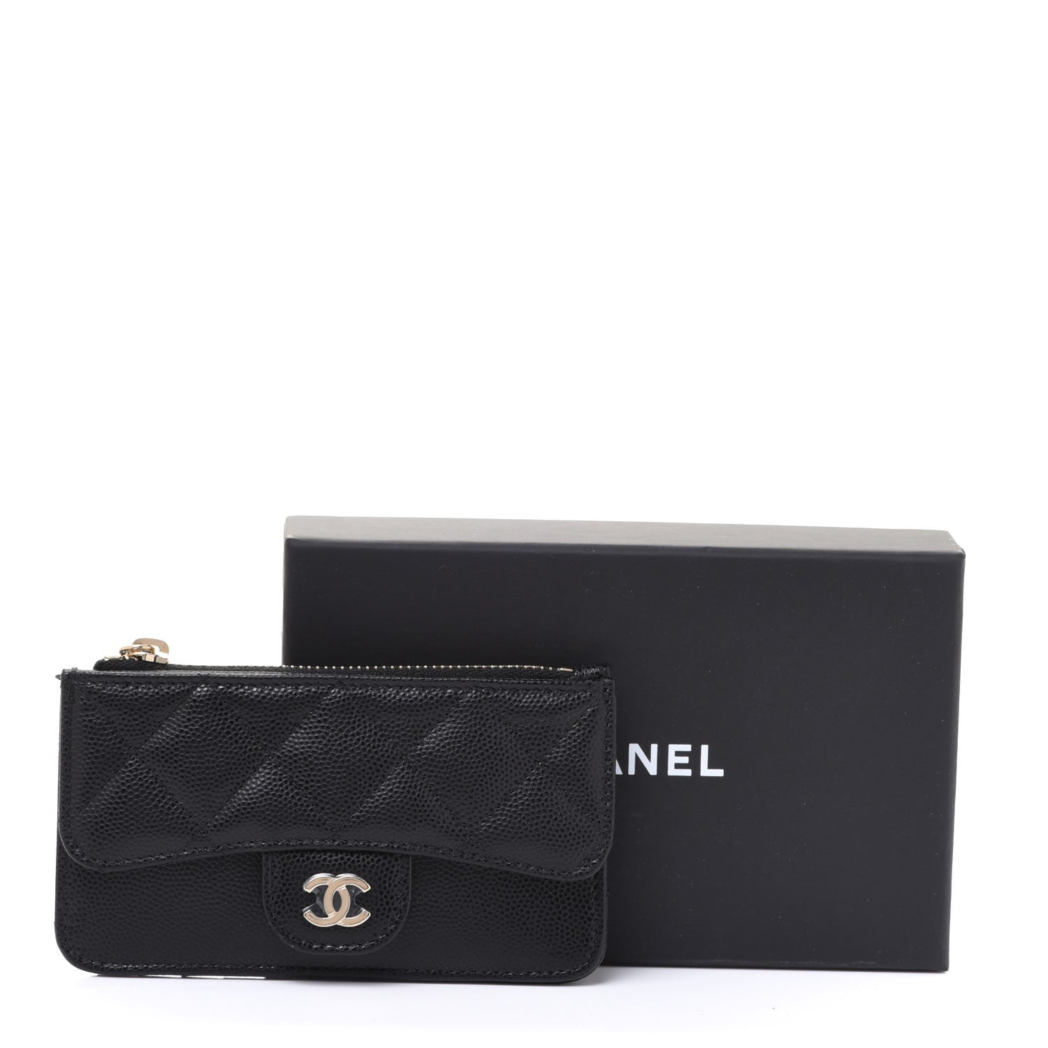 Chanel Caviar Quilted Flap Zip Card Holder Black 8 of 8