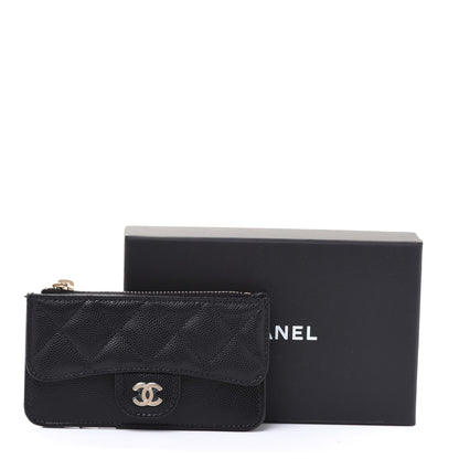 Chanel Caviar Quilted Flap Zip Card Holder Black 8 of 8