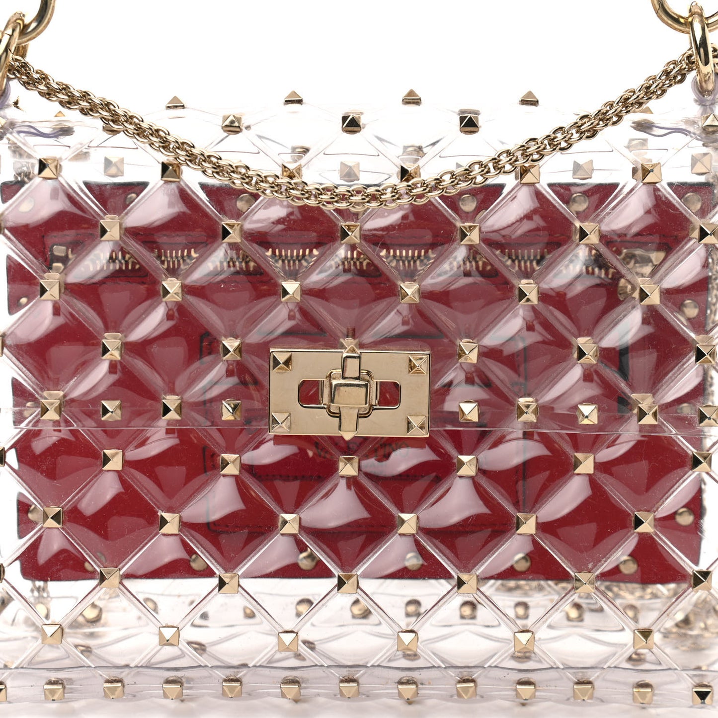 PVC Medium Rockstud Spike Shoulder Bag