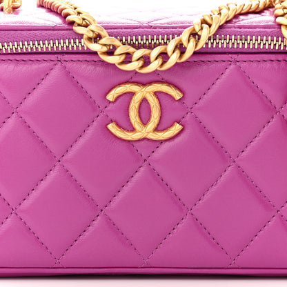 Chanel Lambskin Quilted Small Pillow Crush Vanity Case With Chain Purple 8 of 10
