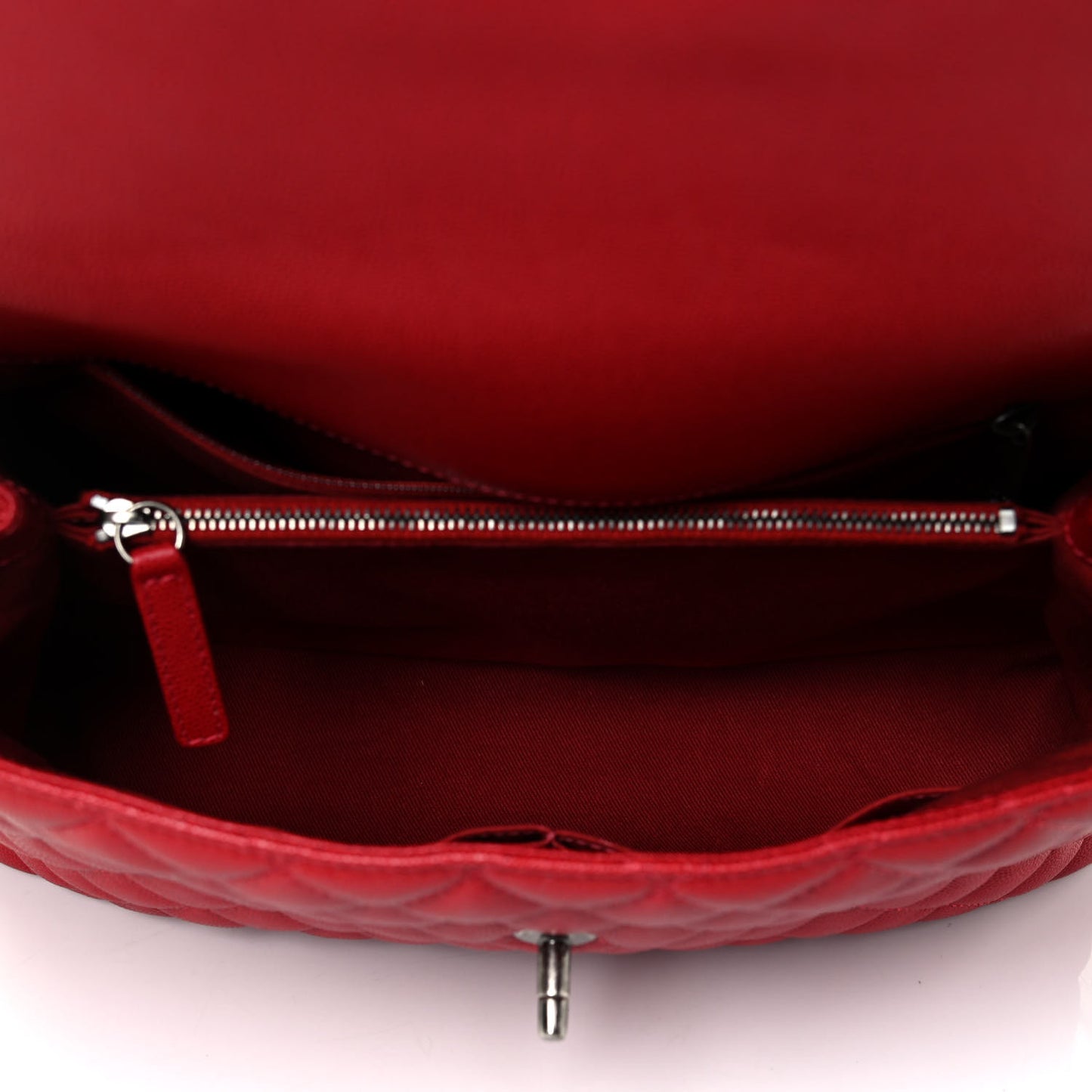 Caviar Quilted Medium Coco Handle Flap Red