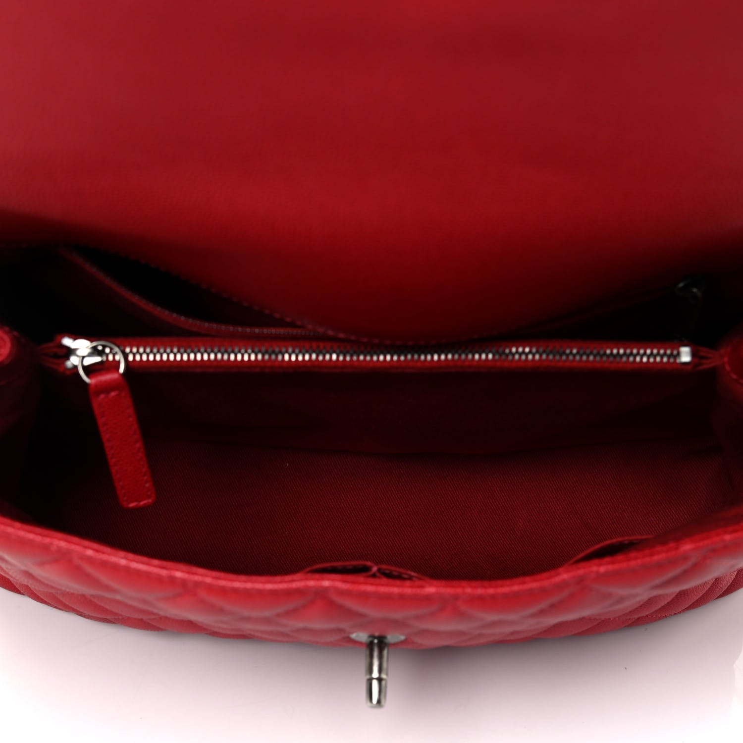 Chanel Caviar Quilted Medium Coco Handle Flap Red 4 of 4