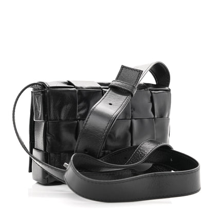 Bottega Veneta Paper Calfskin Maxi Intreccio Cassette Crossbody Bag Black 3 of 9