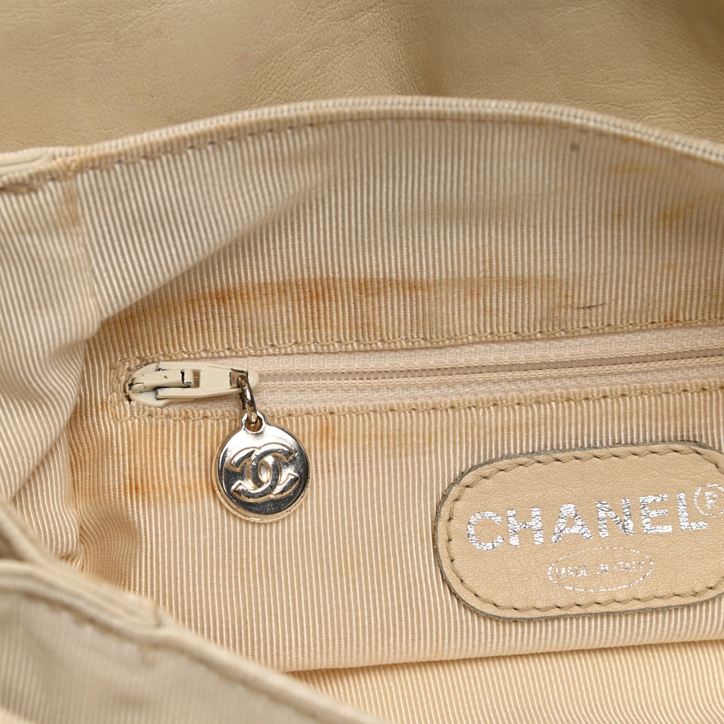Lambskin CC Flap Backpack White
