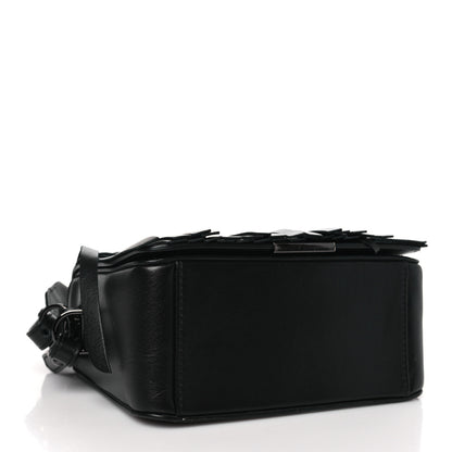 Off-White Calfskin Fringe Binder Clip Bag Black White 4 of 9