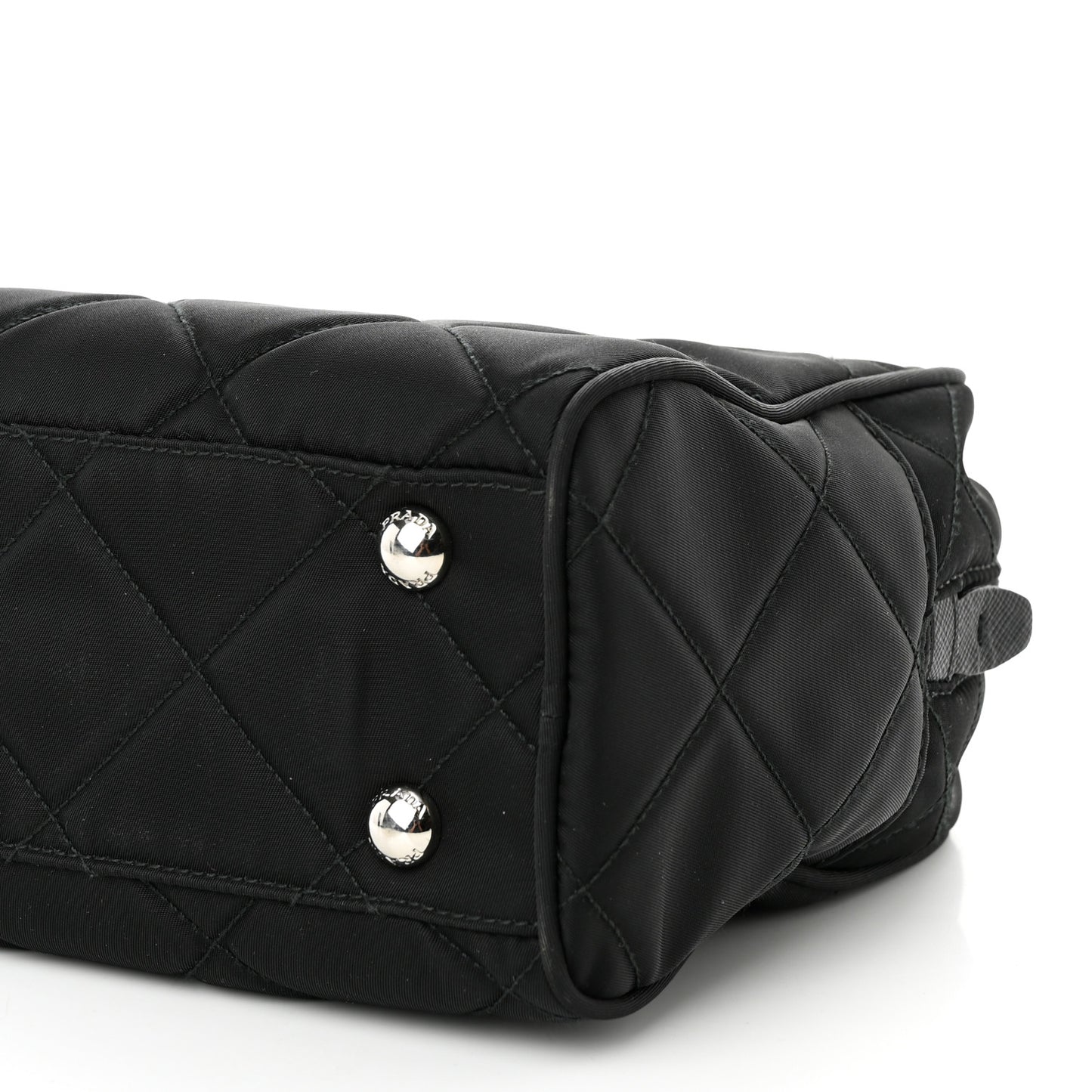 Nylon Tessuto Impuntu Quilted Shoulder Bag Black