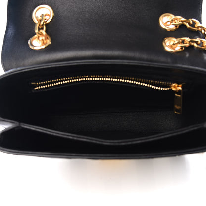 Celine Shiny Calfskin Stripes Small C Bag Black 4 of 8