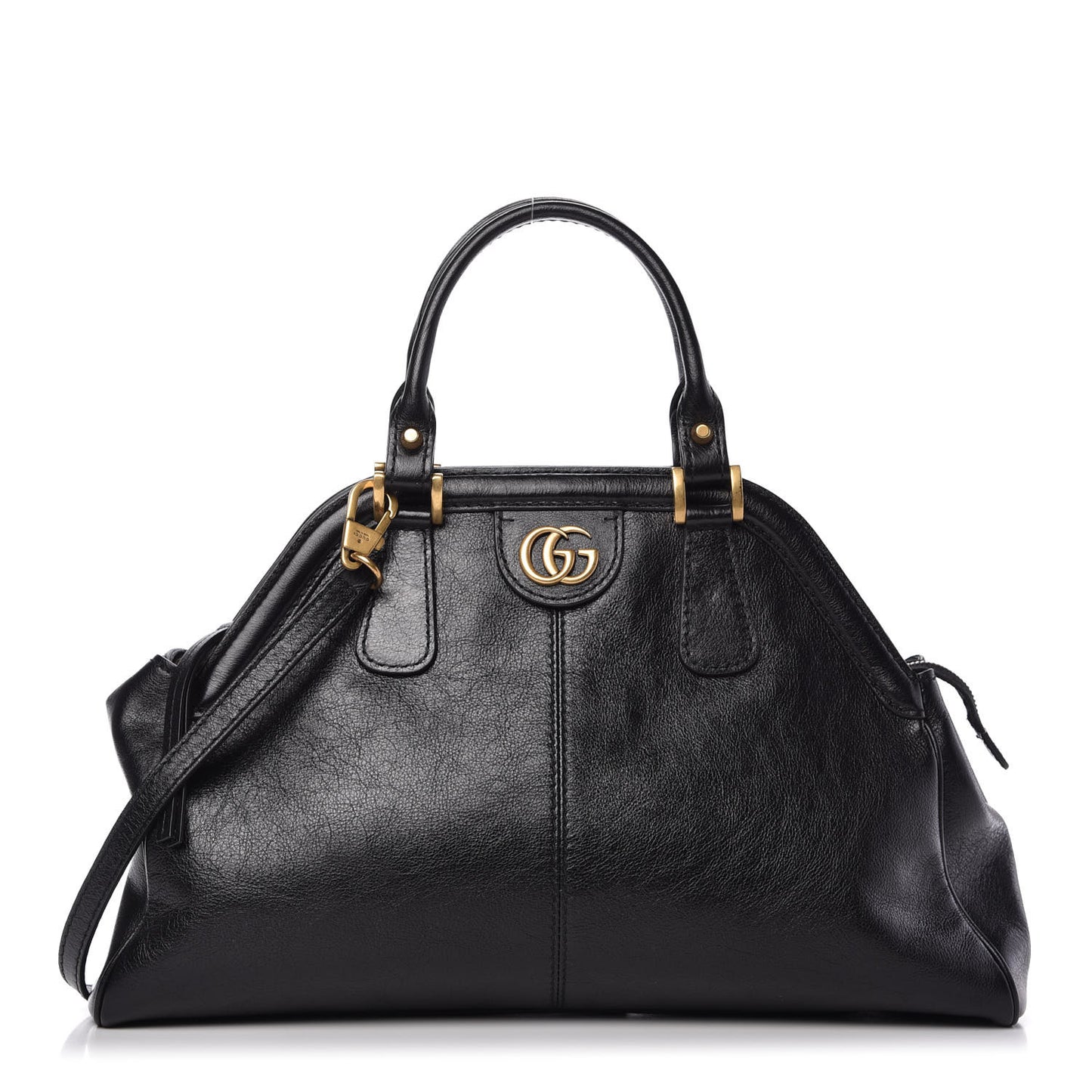 Calfskin Medium Re(Belle) Top Handle Bag Black