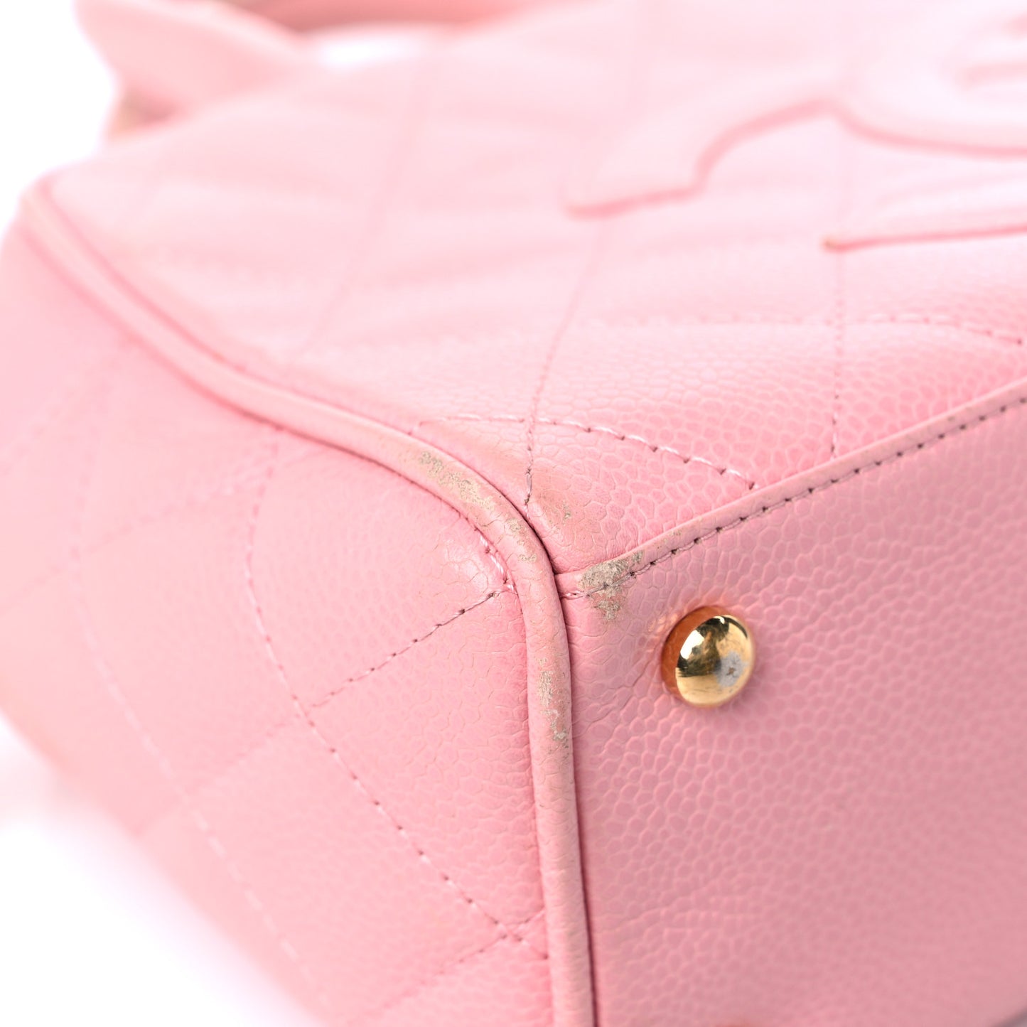 Caviar Quilted Small Bowler Pink