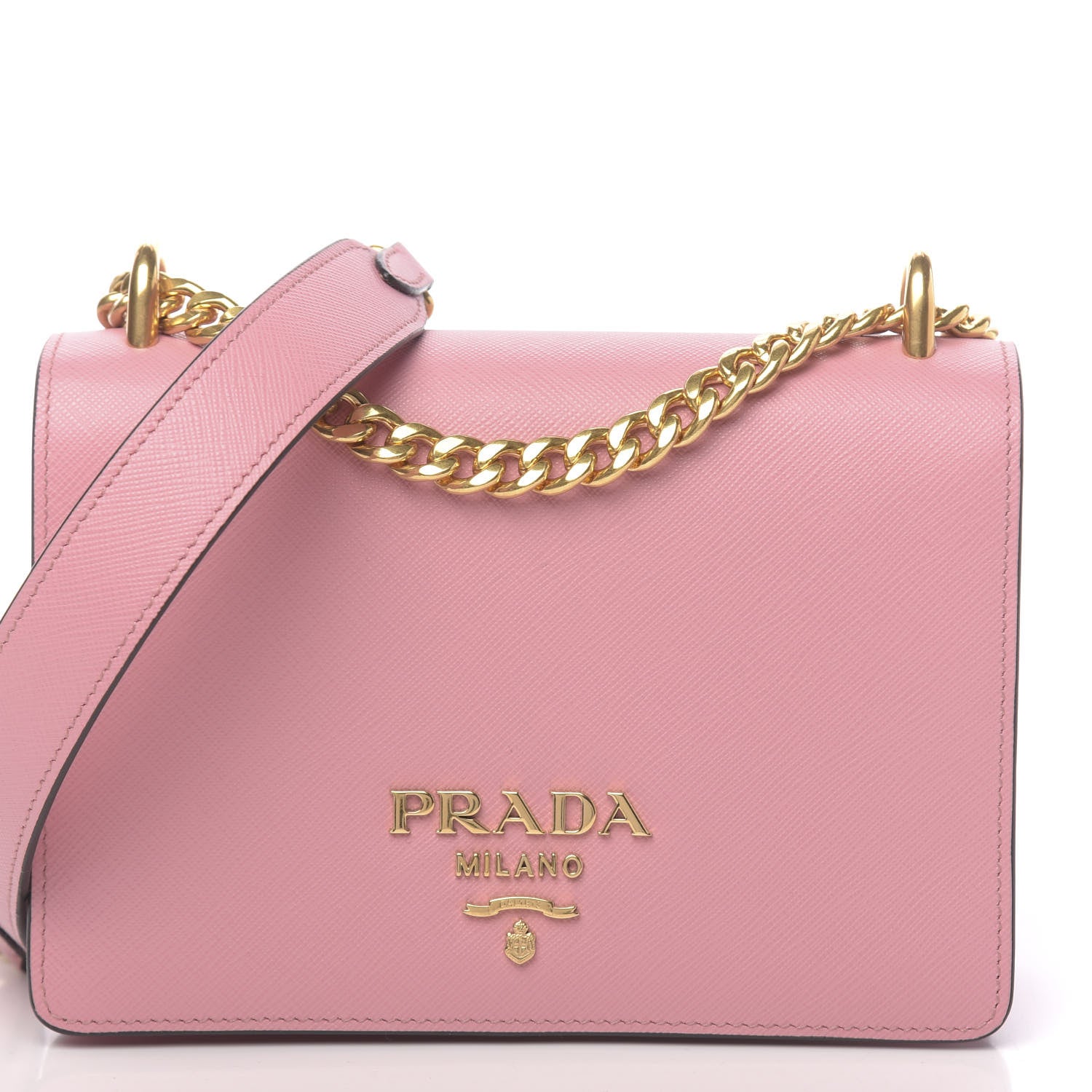 Prada Saffiano Soft Calfskin Chain Crossbody Bag Petalo 9 of 9