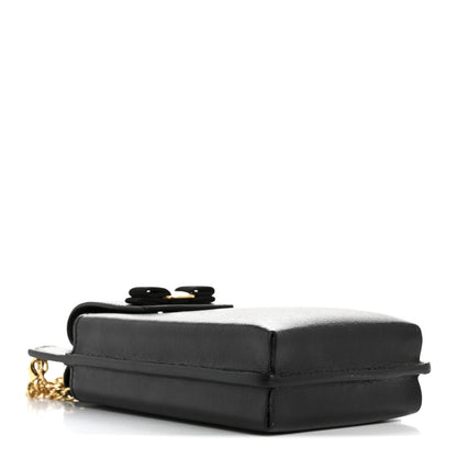 Salvatore Ferragamo Calfskin Vara Bow Phone Holder Black 4 of 11