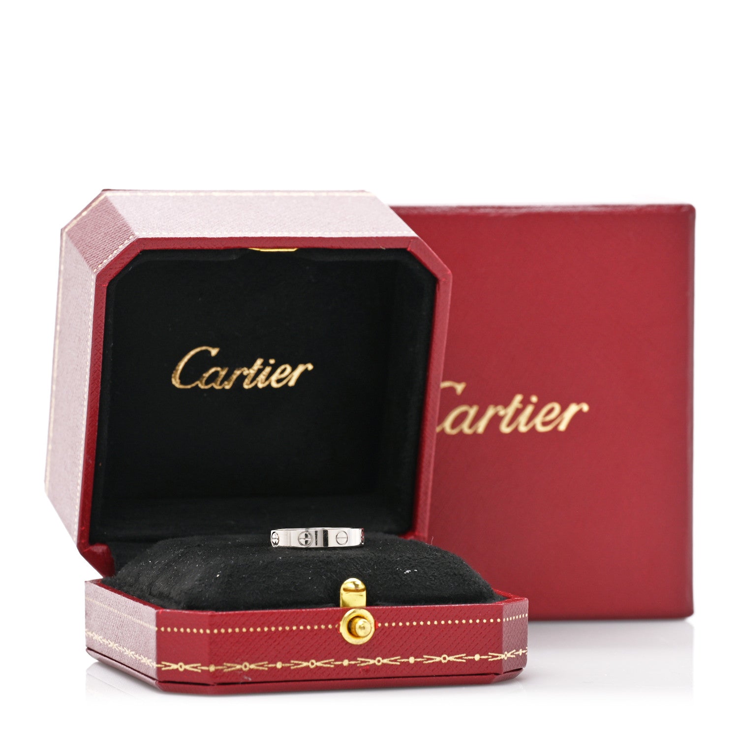 Cartier 18K White Gold 3.5mm LOVE Wedding Band Ring 52 6 5 of 5