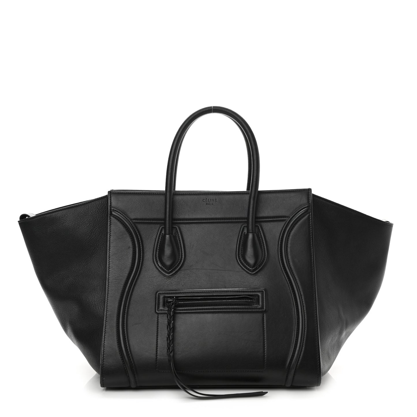 Smooth Calfskin Medium Phantom Luggage Black