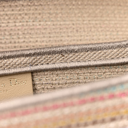 Christian Dior Canvas Embroidered Stripes Saddle Bag Beige Multicolor 14 of 14