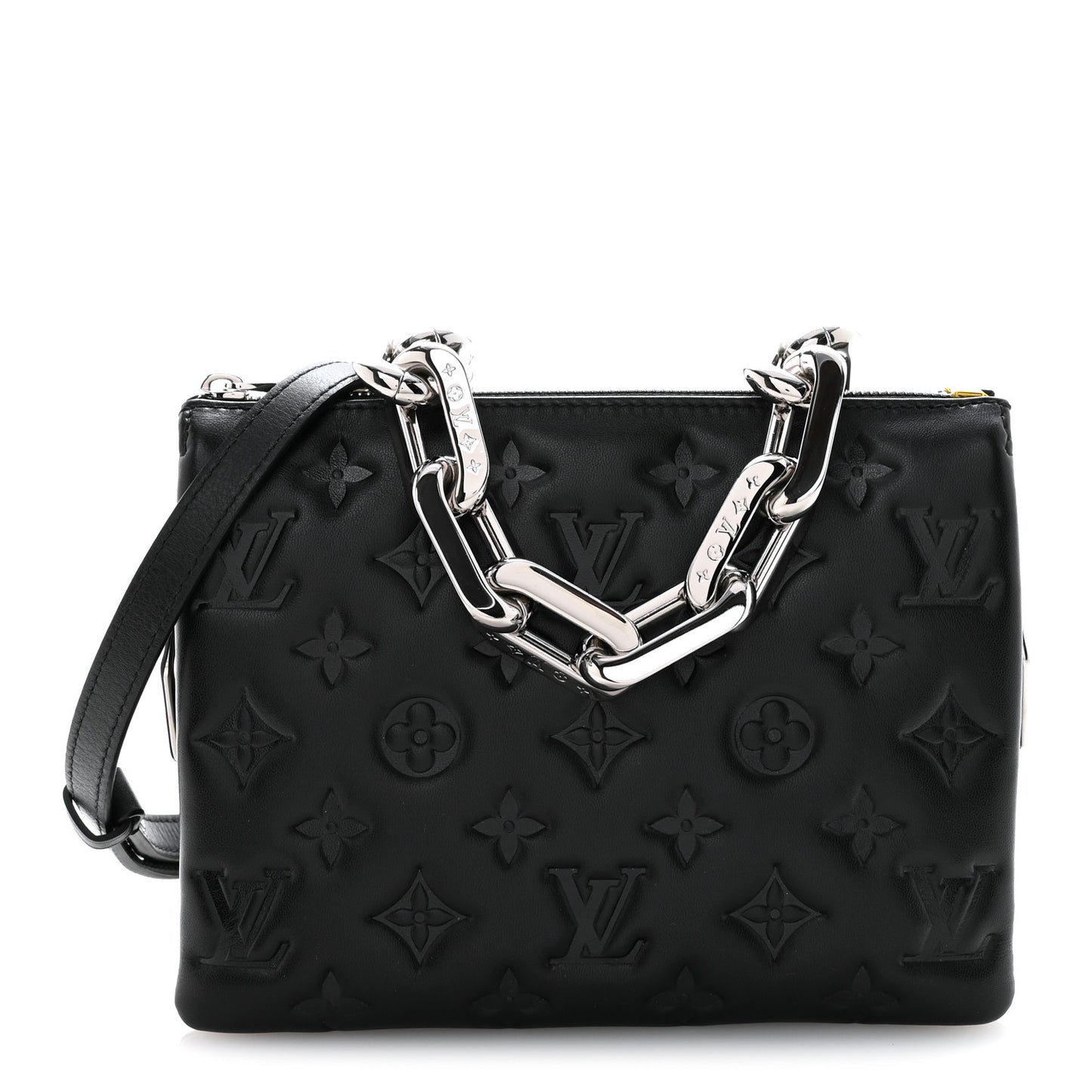 Lambskin Embossed Monogram Coussin BB Black