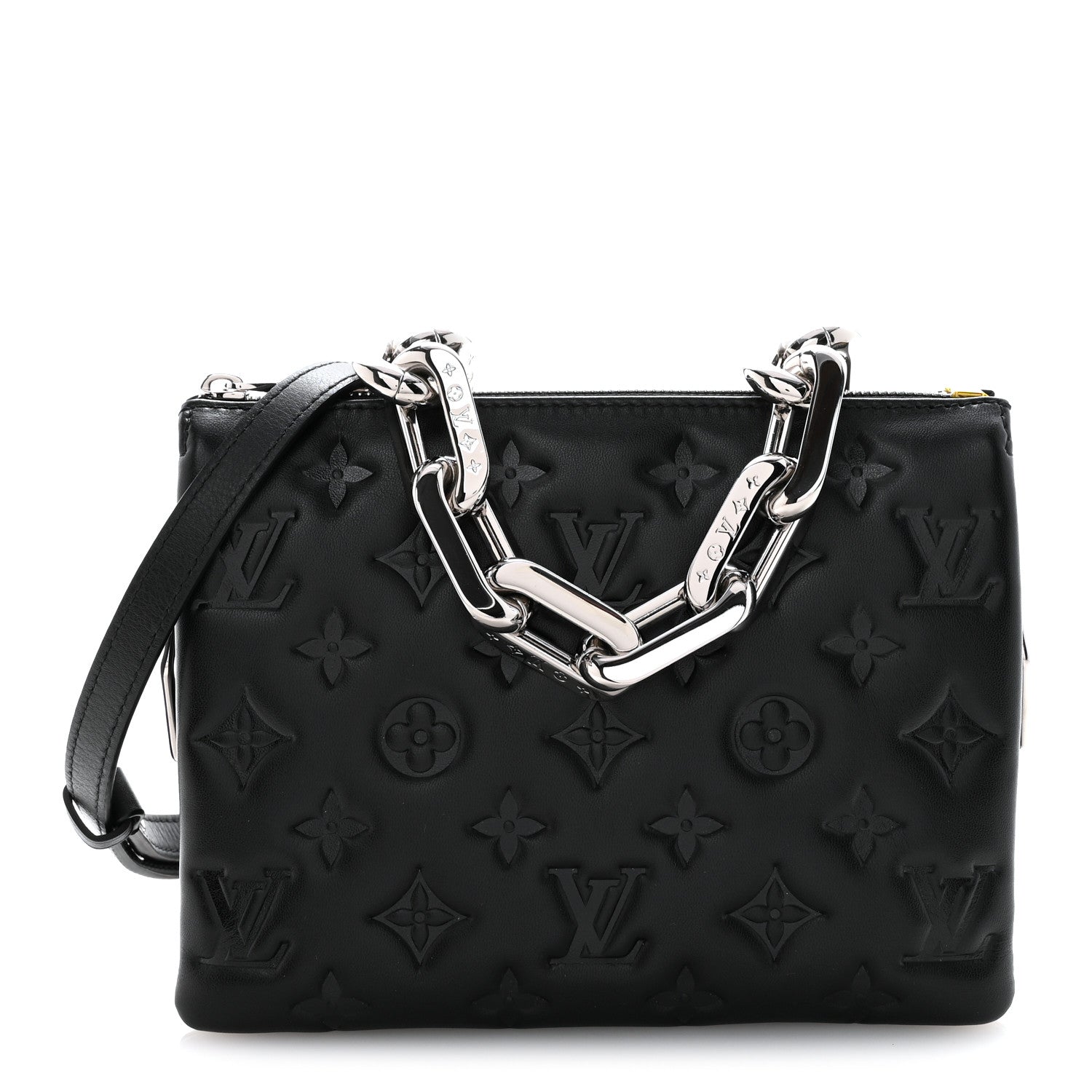Louis Vuitton Lambskin Embossed Monogram Coussin BB Black 1 of 10