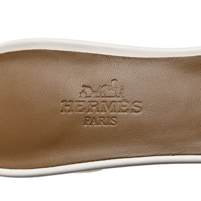 Hermes Calfskin Oasis Sandals 36 White 7 of 9