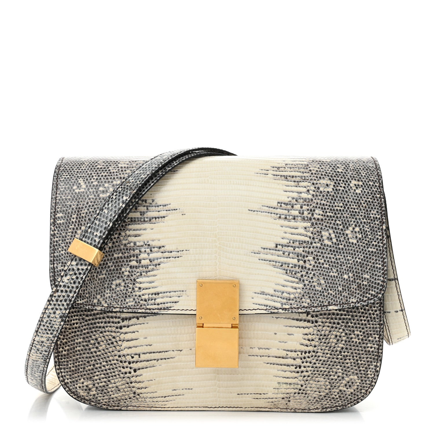 Celine Lizard Medium Classic Box Flap Bag Natural 1 of 11