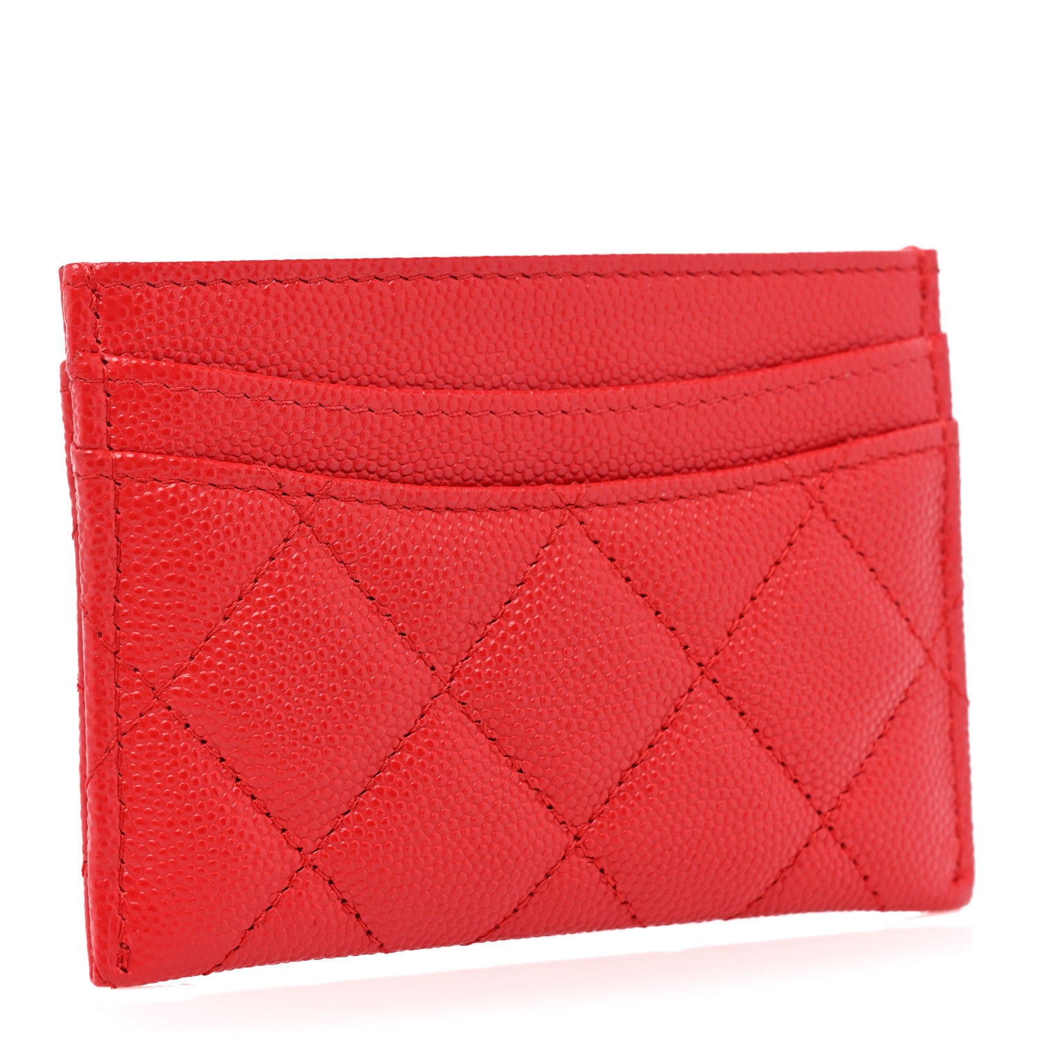 Chanel Caviar Quilted Card Holder Red 3 of 9
