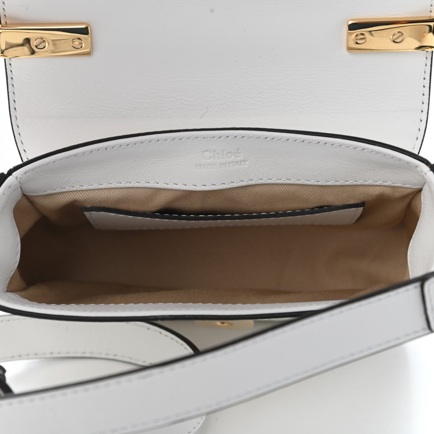 Calfskin Crocodile Embossed Mini C Double Carry Brilliant White