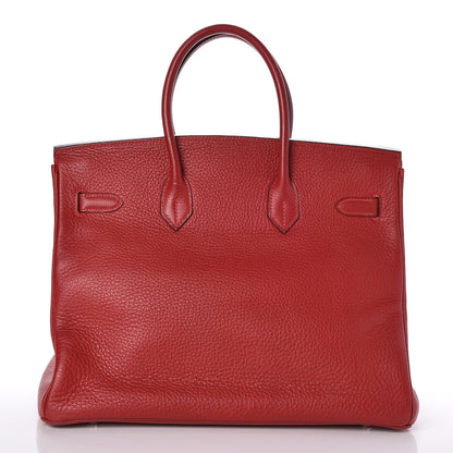Hermes Taurillon Clemence Birkin 35 Rouge Casaque 4 of 33
